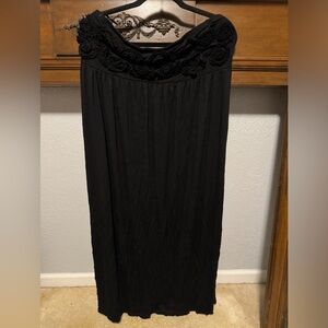 Design History Black Ruched Maxi Coverup